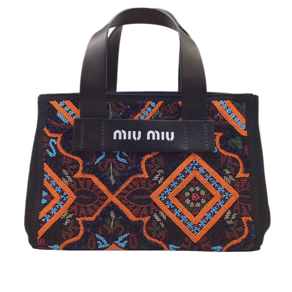 Miu Miu Kanapa Embroidered Ethnic Pattern Handbag